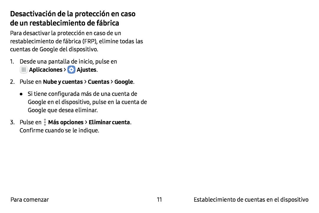 Desactivación de la protección en caso de un restablecimiento de fábrica Galaxy Tab S2 9.7 T-Mobile