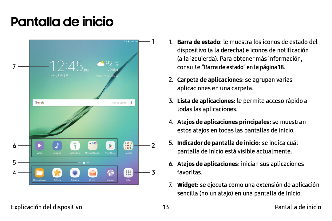 Pantalla de inicio Galaxy Tab S2 9.7 T-Mobile