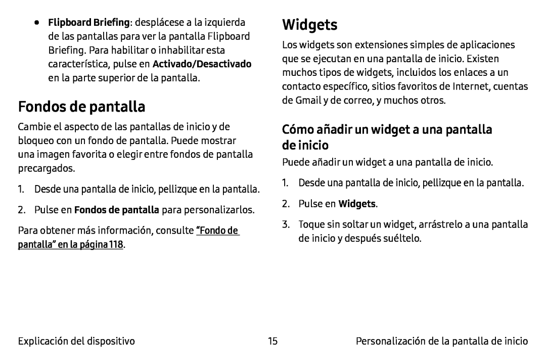 Cómo añadir un widget a una pantalla de inicio Fondos de pantalla