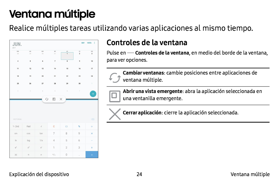 Realice múltiples tareas utilizando varias aplicaciones al mismo tiempo Controles de la ventana