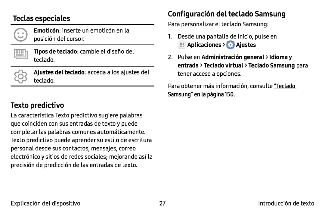 Configuración del teclado Samsung Galaxy Tab S2 9.7 T-Mobile