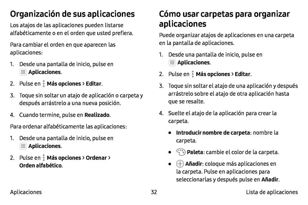 Organización de sus aplicaciones Galaxy Tab S2 9.7 T-Mobile