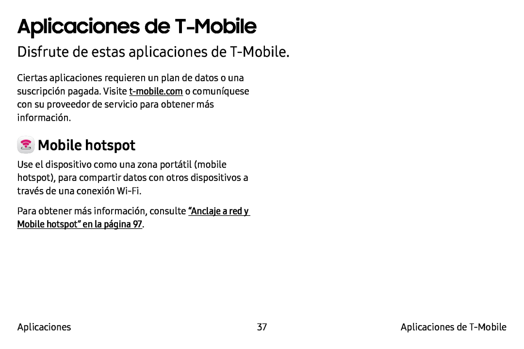 Disfrute de estas aplicaciones de T-Mobile Mobile hotspot