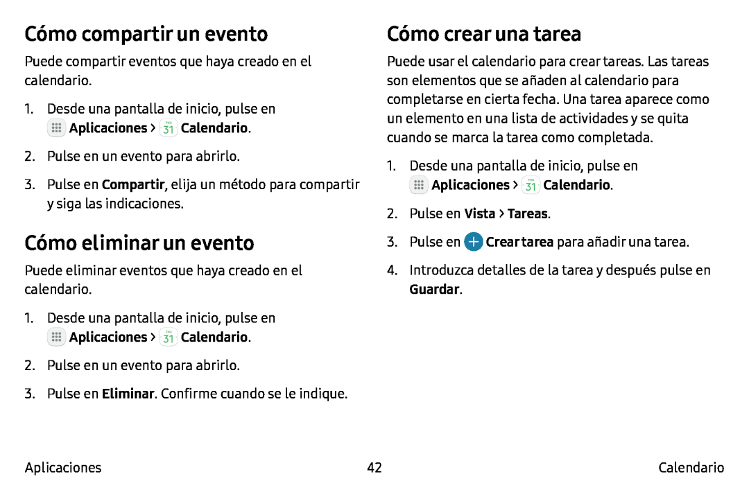 Cómo compartir un evento Cómo eliminar un evento