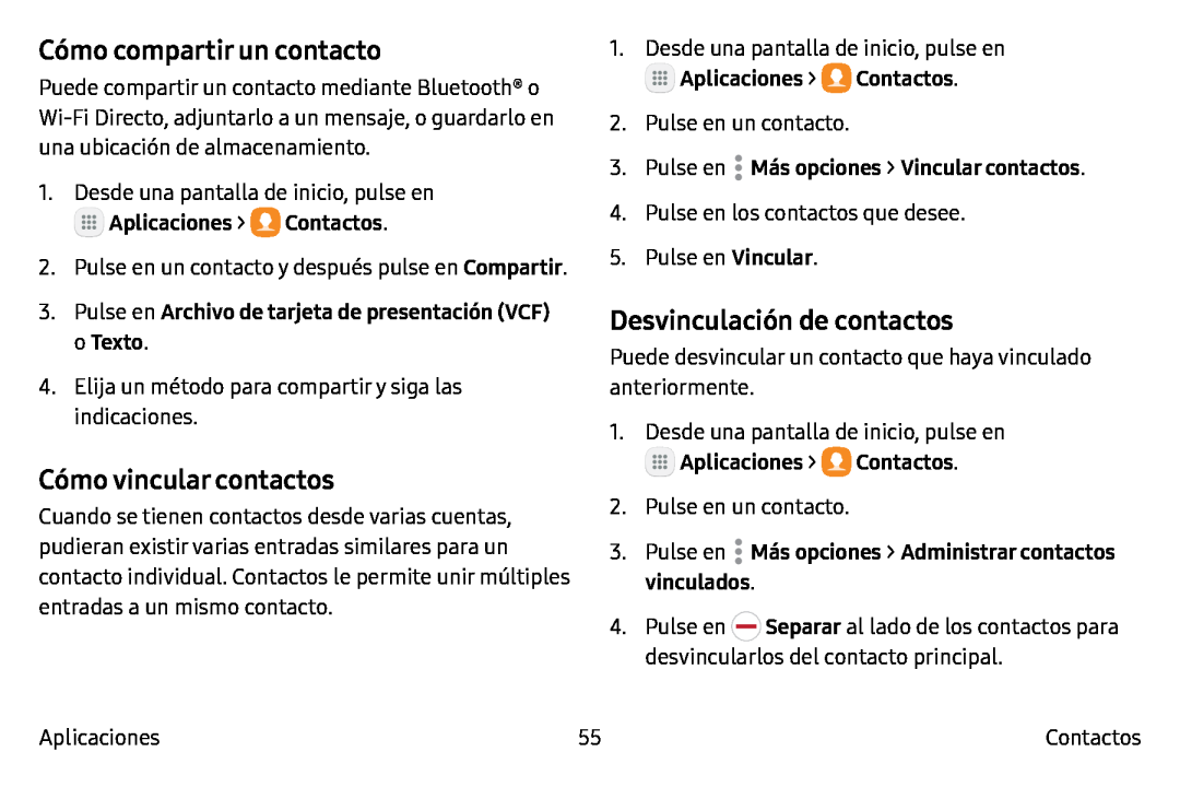 Desvinculación de contactos Galaxy Tab S2 9.7 T-Mobile