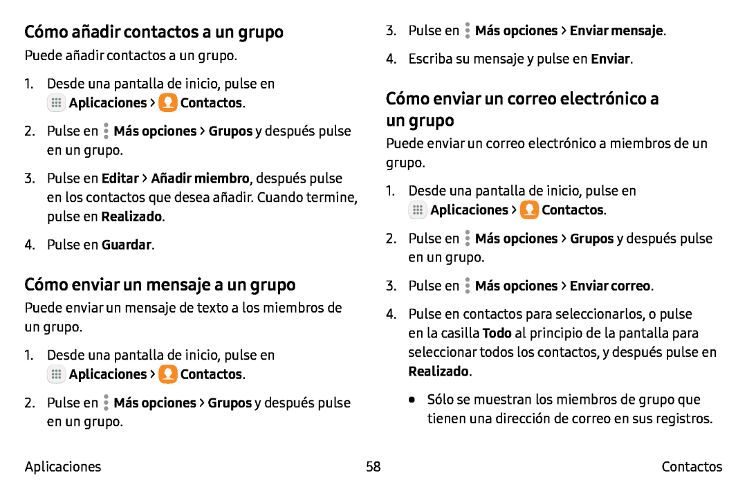 Cómo enviar un mensaje a un grupo Galaxy Tab S2 9.7 T-Mobile