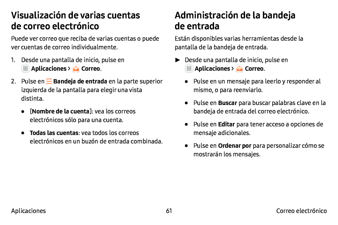 Administración de la bandeja de entrada Galaxy Tab S2 9.7 T-Mobile