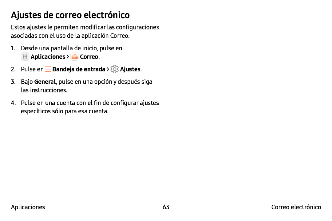 Ajustes de correo electrónico