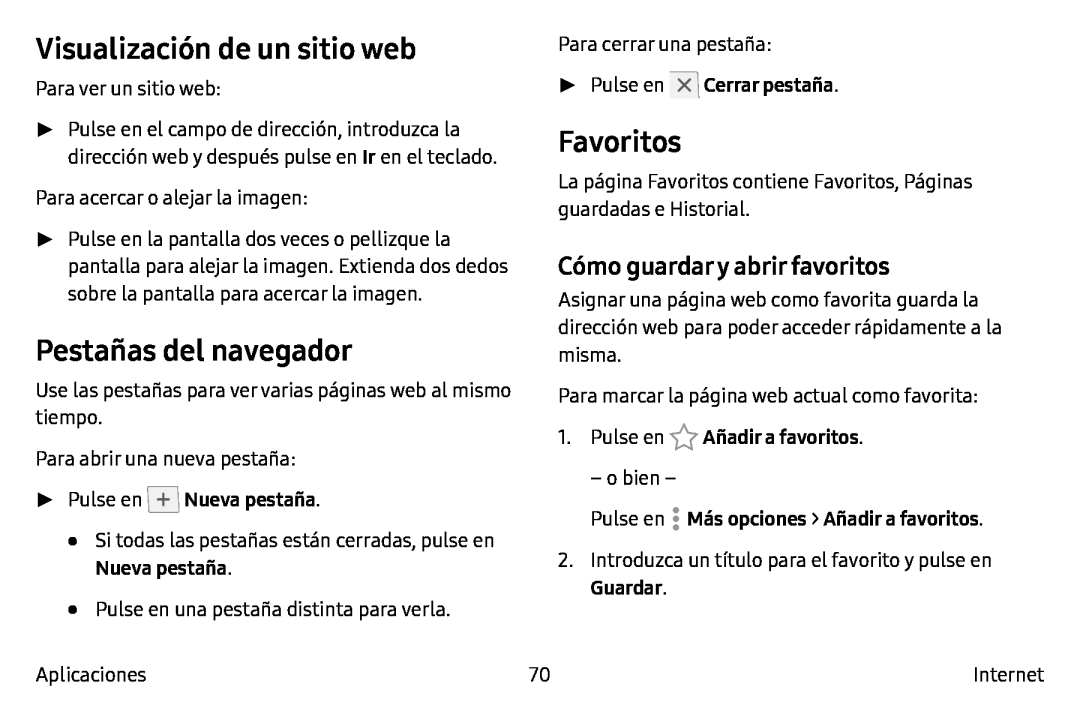 Cómo guardar y abrir favoritos Visualización de un sitio web