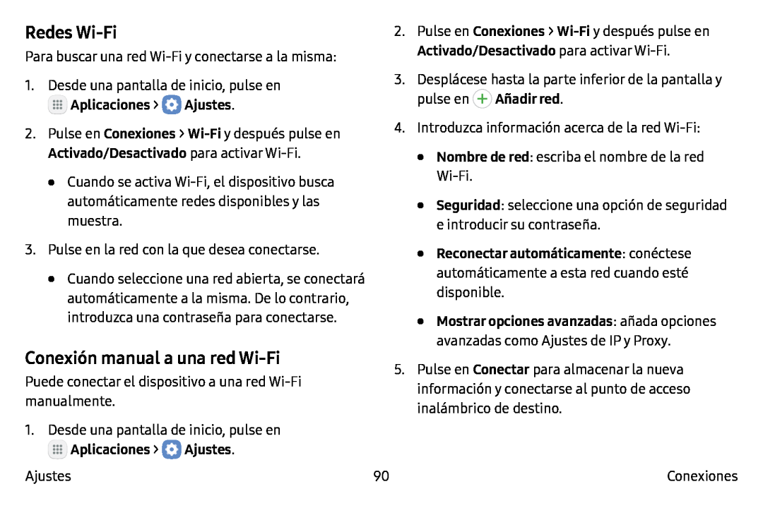 Conexión manual a una red Wi-Fi Galaxy Tab S2 9.7 T-Mobile