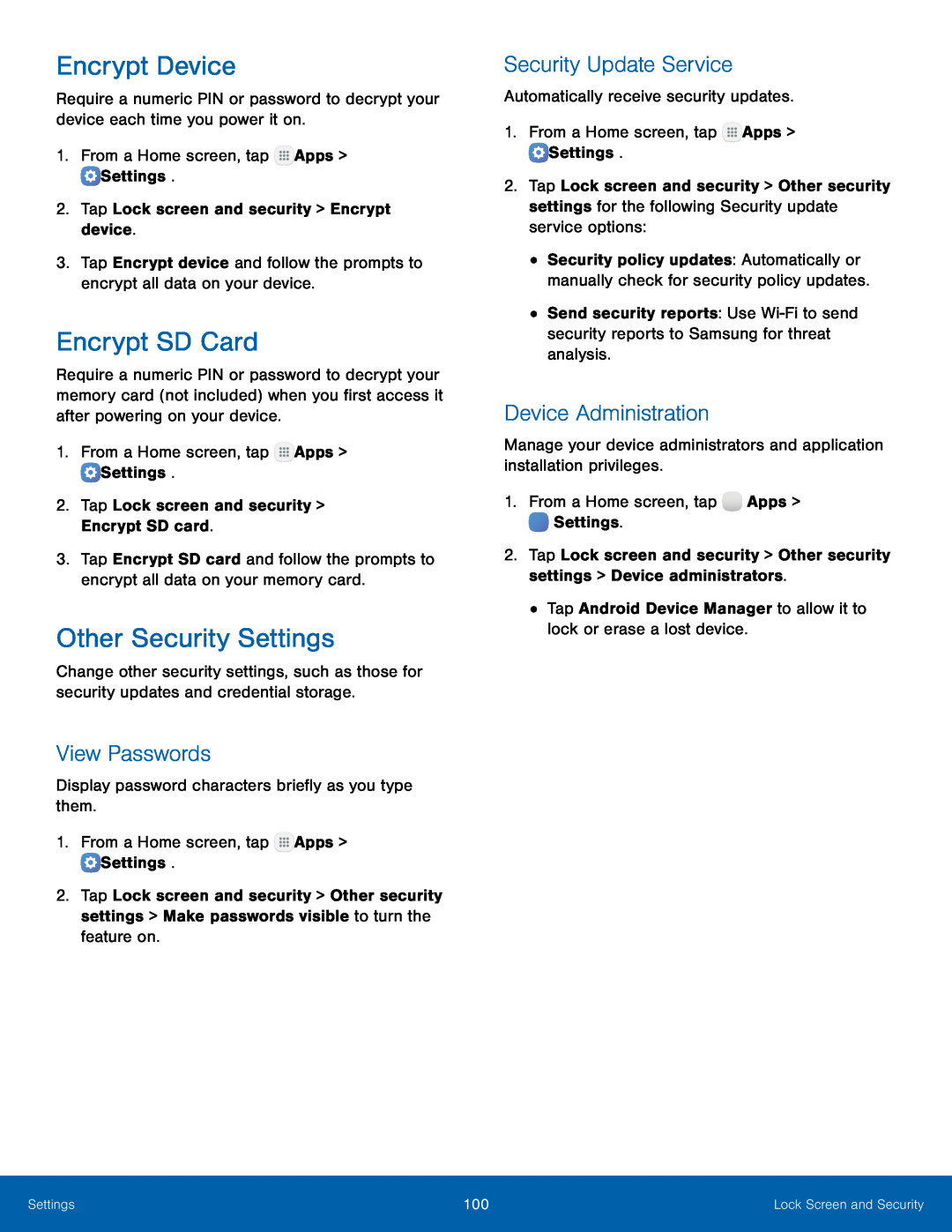 Encrypt Device Galaxy Tab S2 8.0 NOOK Wi-Fi