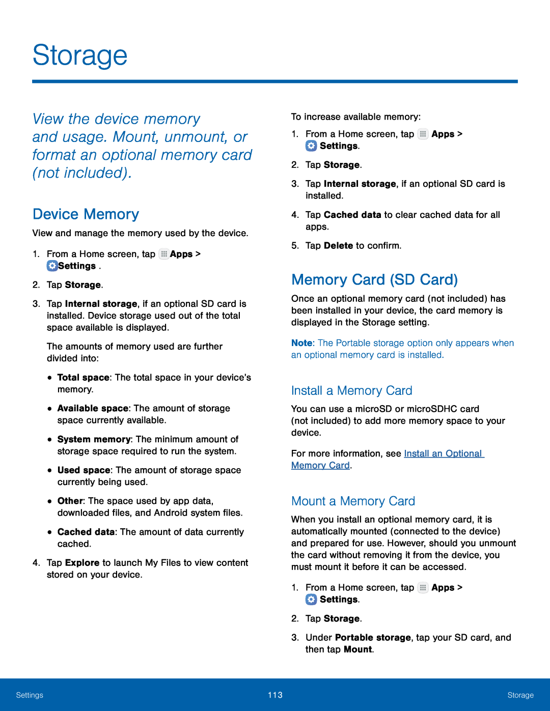 Install a Memory Card Mount a Memory Card