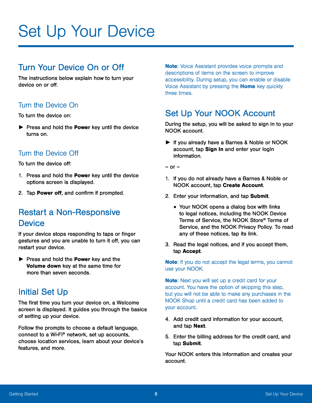 Turn the Device On Galaxy Tab S2 8.0 NOOK Wi-Fi