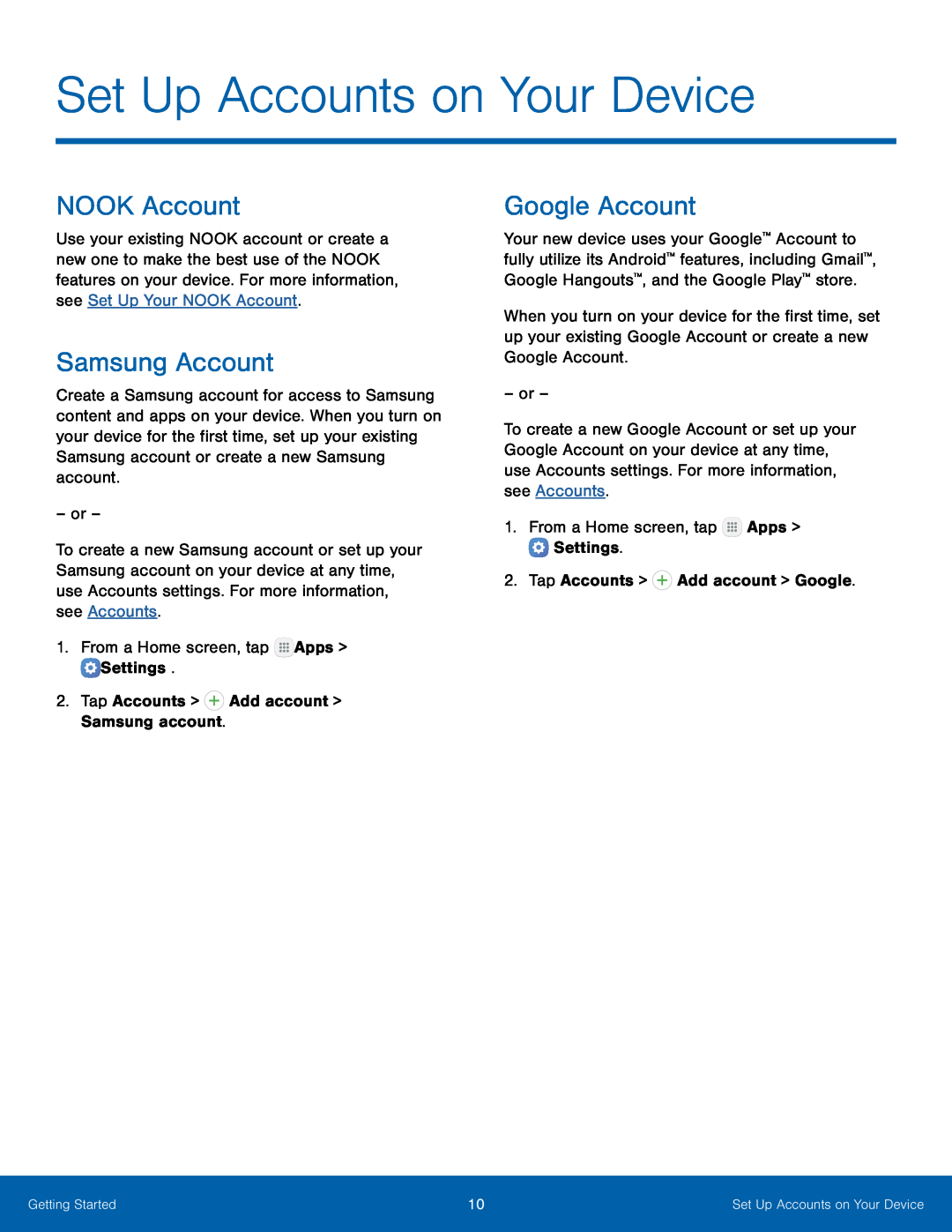 NOOK Account Samsung Account