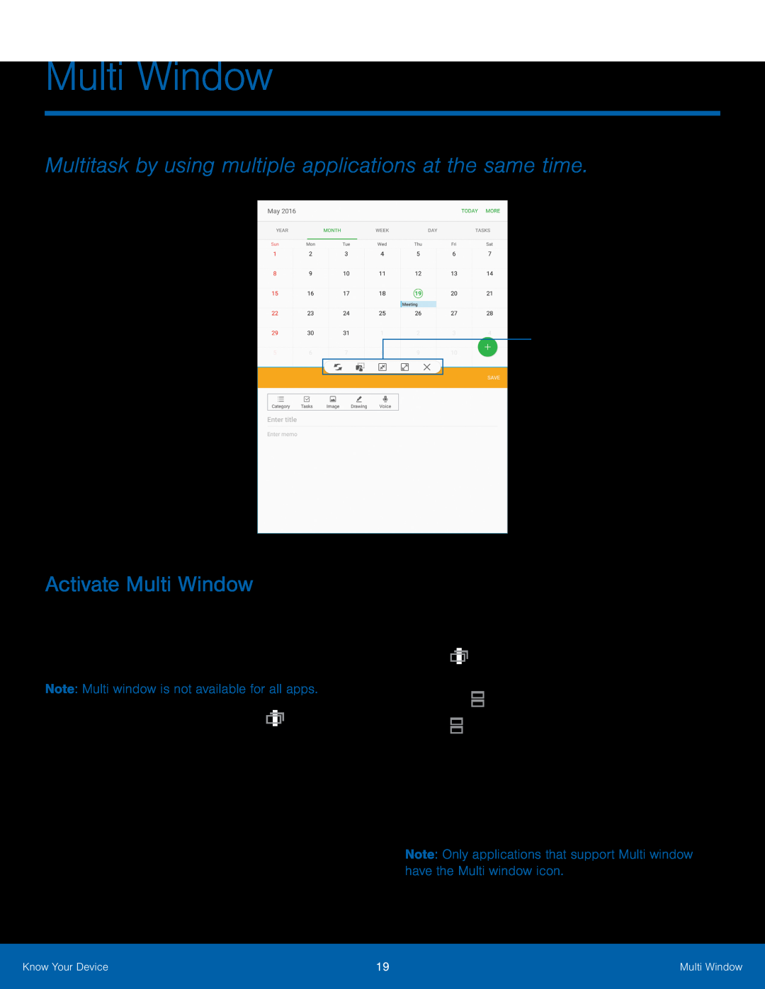 Window controls Multitask by using multiple applications at the same time