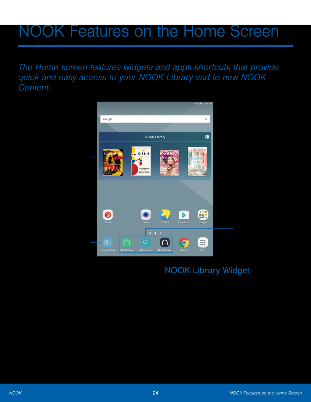 NOOK app shortcuts Galaxy Tab S2 8.0 NOOK Wi-Fi