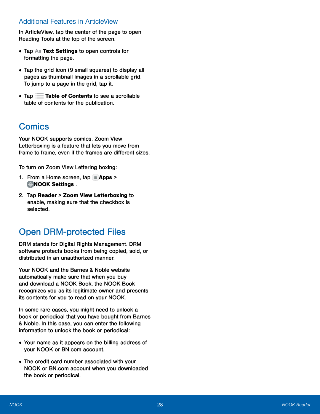 Additional Features in ArticleView Galaxy Tab S2 8.0 NOOK Wi-Fi