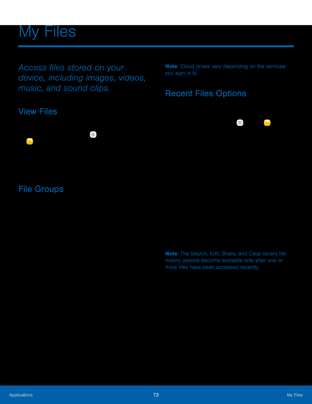 Recent Files Options Galaxy Tab S2 8.0 NOOK Wi-Fi