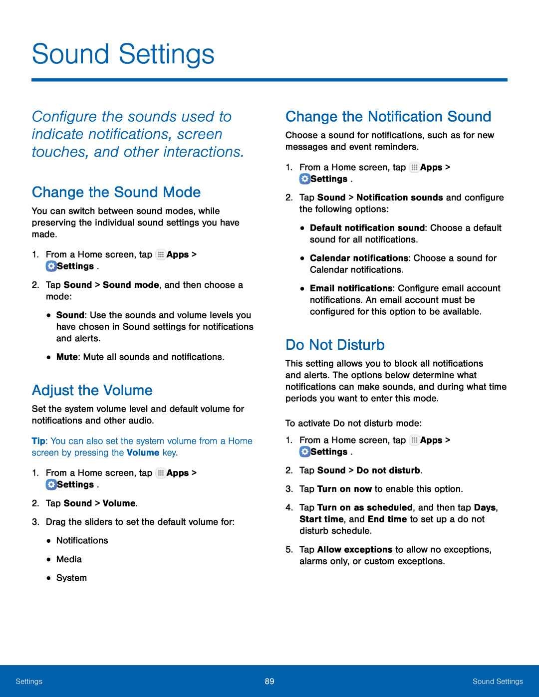 Change the Sound Mode Galaxy Tab S2 8.0 NOOK Wi-Fi