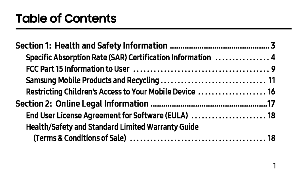 Table of Contents Galaxy Tab S2 8.0 Wi-Fi