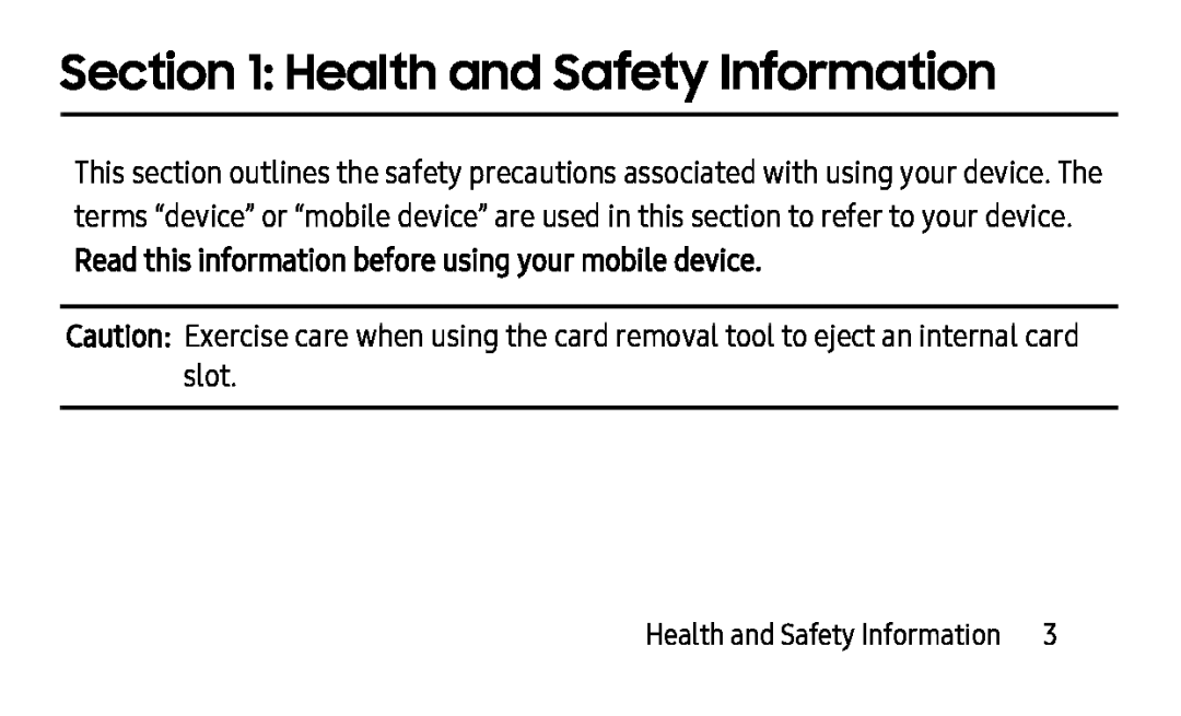 Section 1: Health and Safety Information