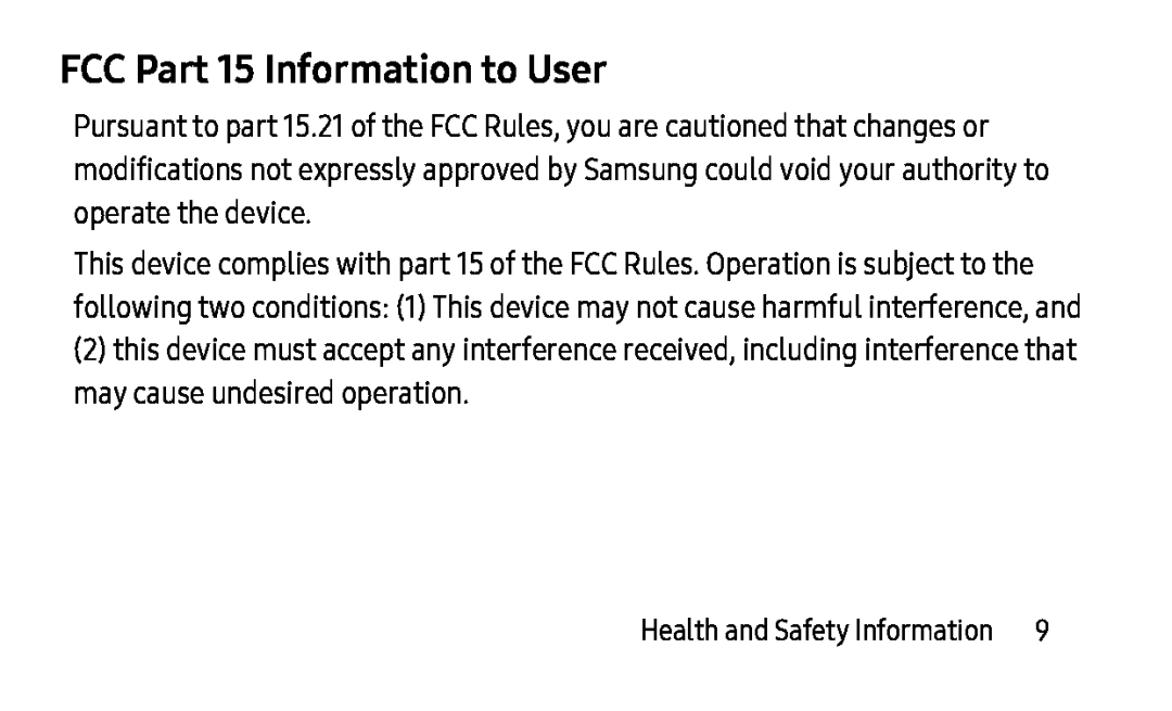 FCC Part 15 Information to User