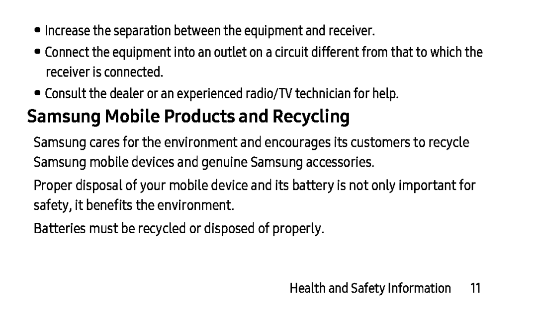 Samsung Mobile Products and Recycling