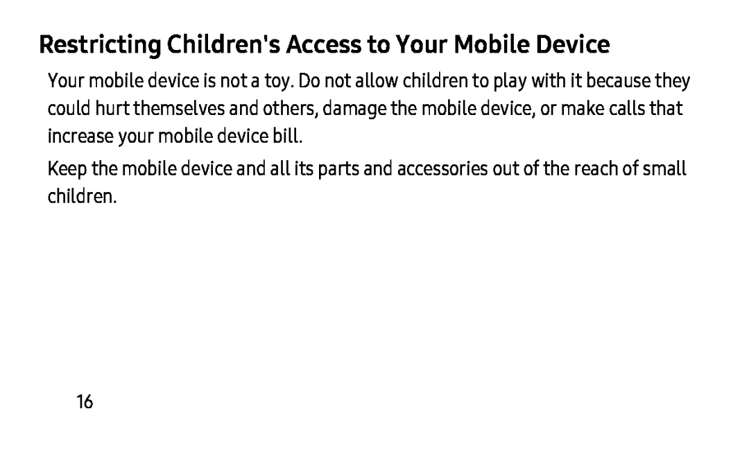 Restricting Children's Access to Your Mobile Device