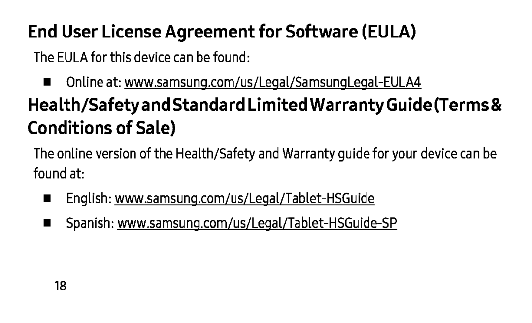 End User License Agreement for Software (EULA) Galaxy Tab S2 8.0 Wi-Fi