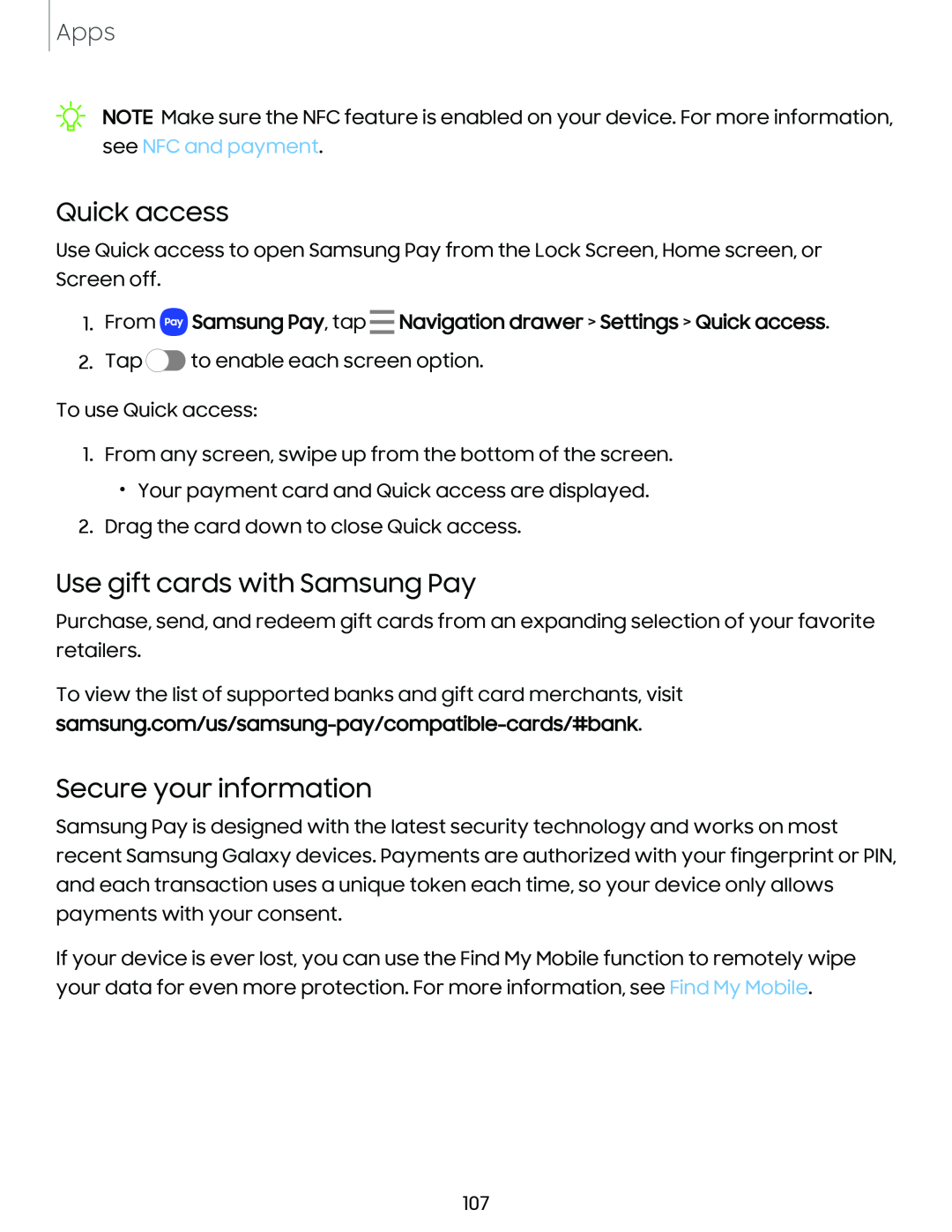 Use gift cards with Samsung Pay Galaxy S10 AT&T