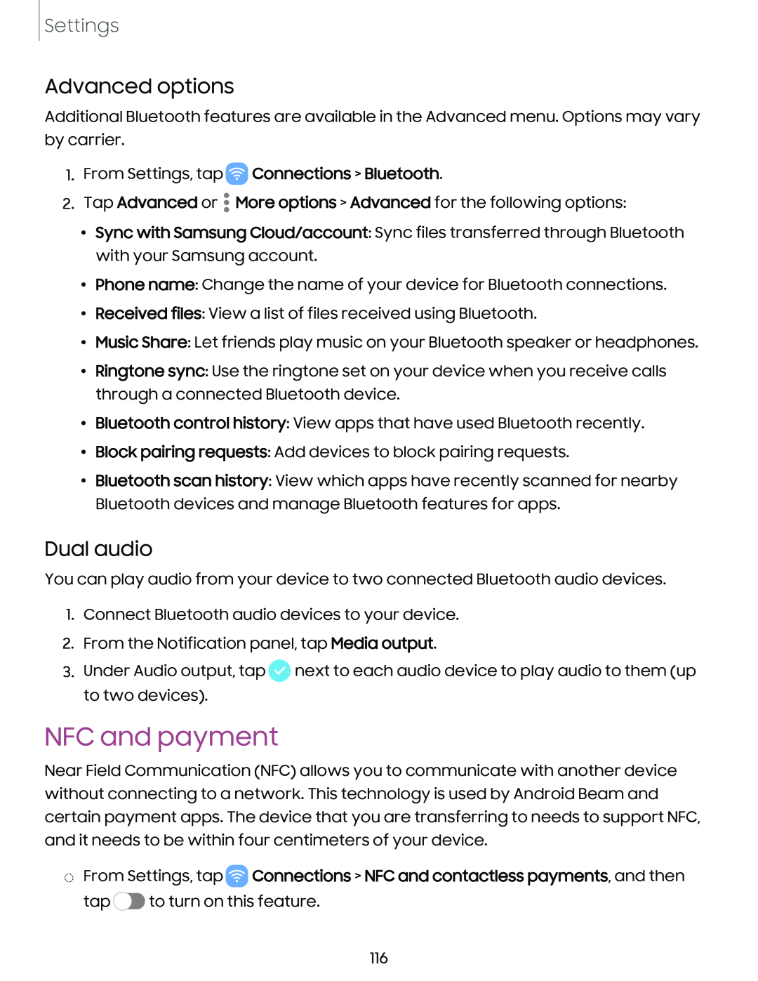 NFC and payment Galaxy S10 AT&T