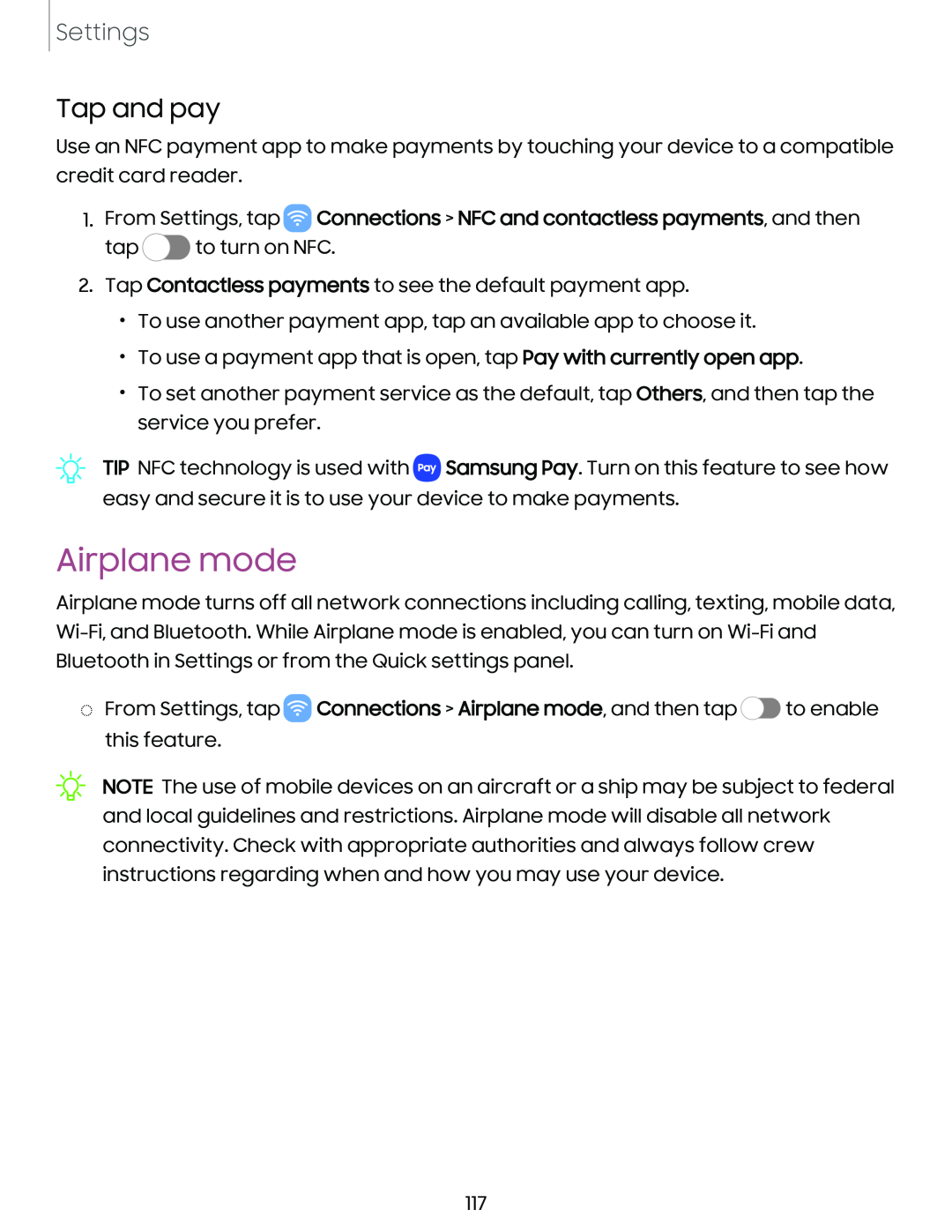 Airplane mode Galaxy S10 AT&T