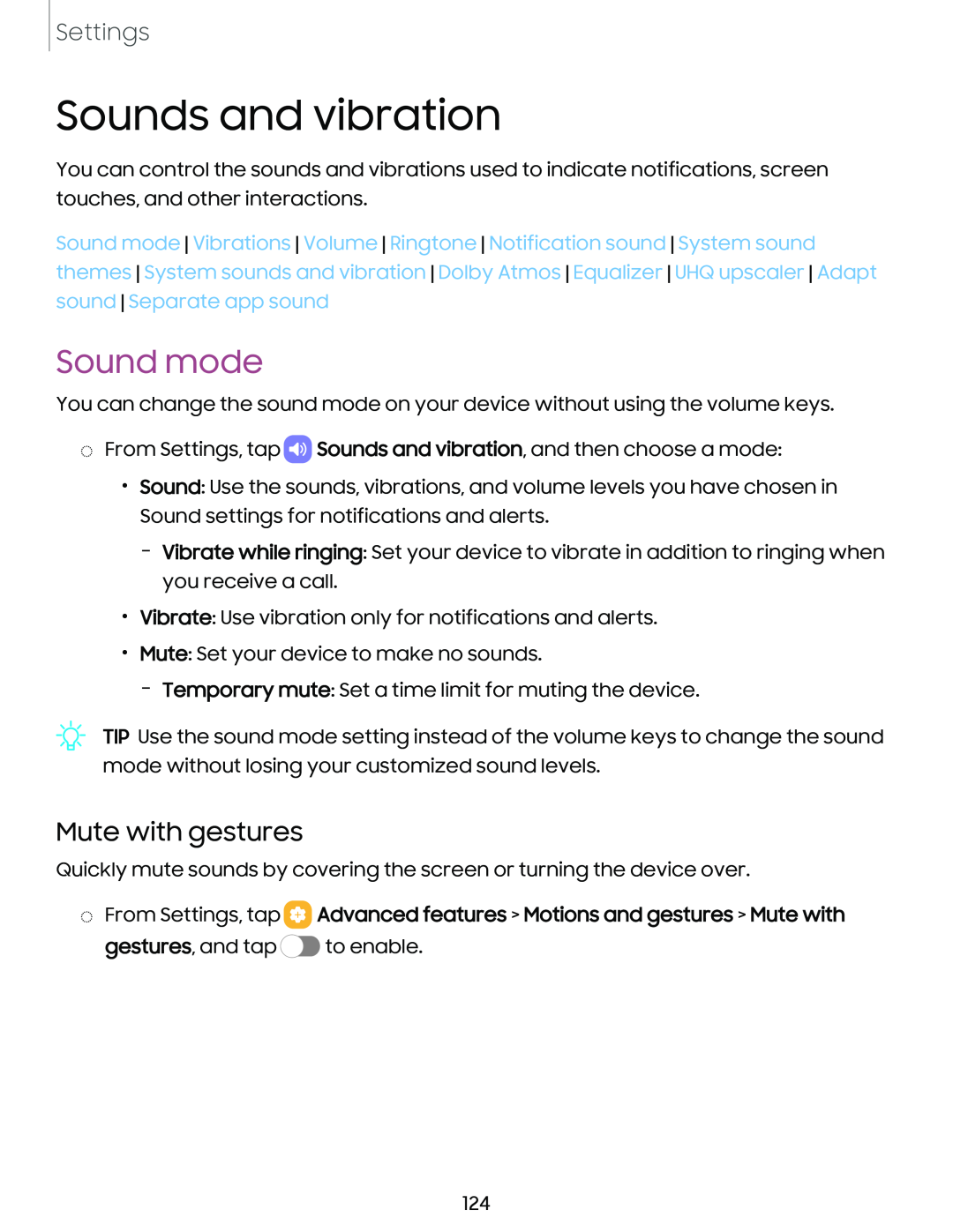 Mute with gestures Galaxy S10 AT&T