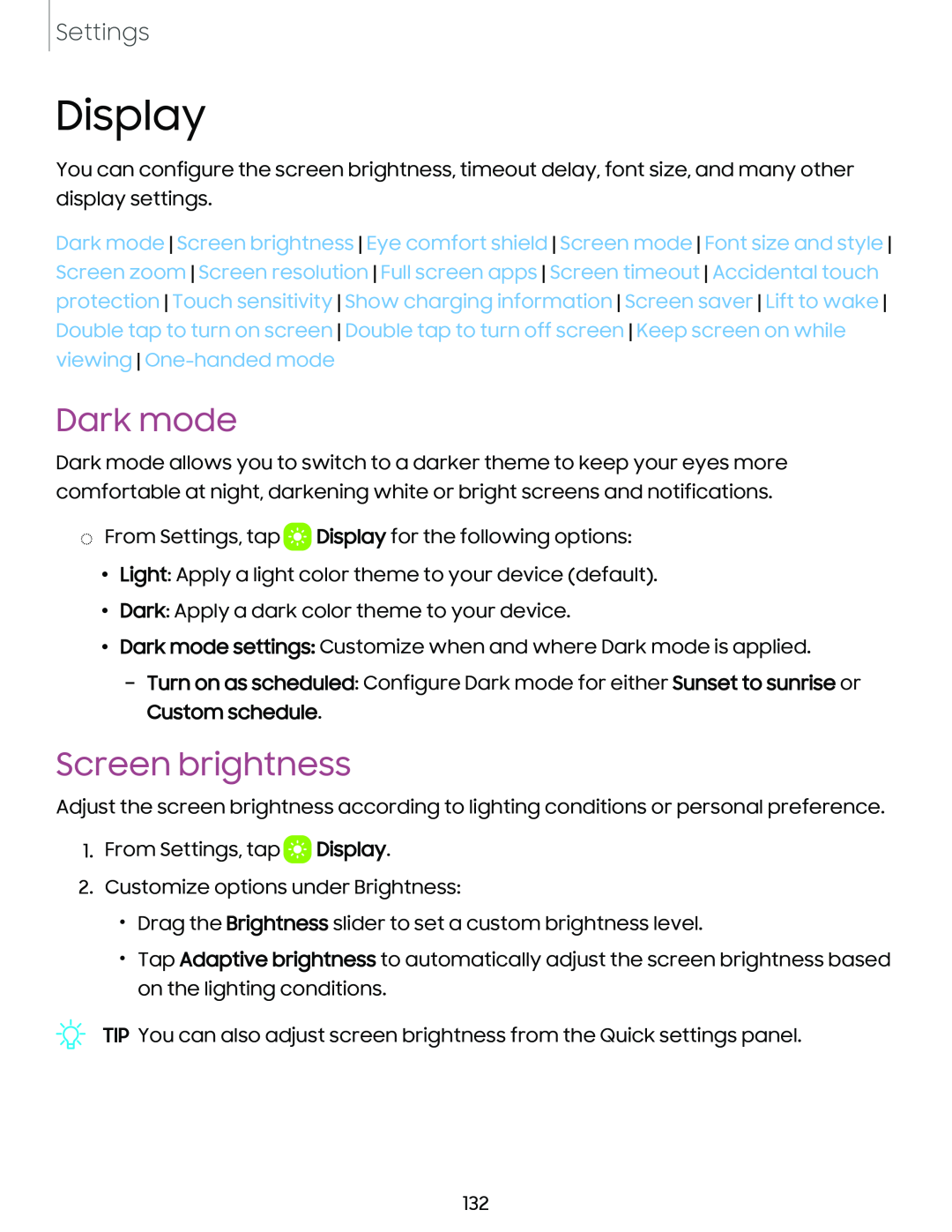 Screen brightness Galaxy S10 AT&T