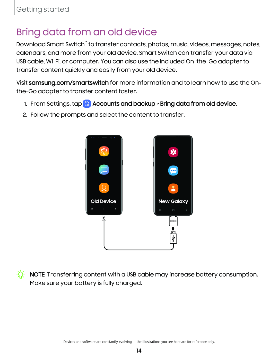 Bring data from an old device Galaxy S10 AT&T