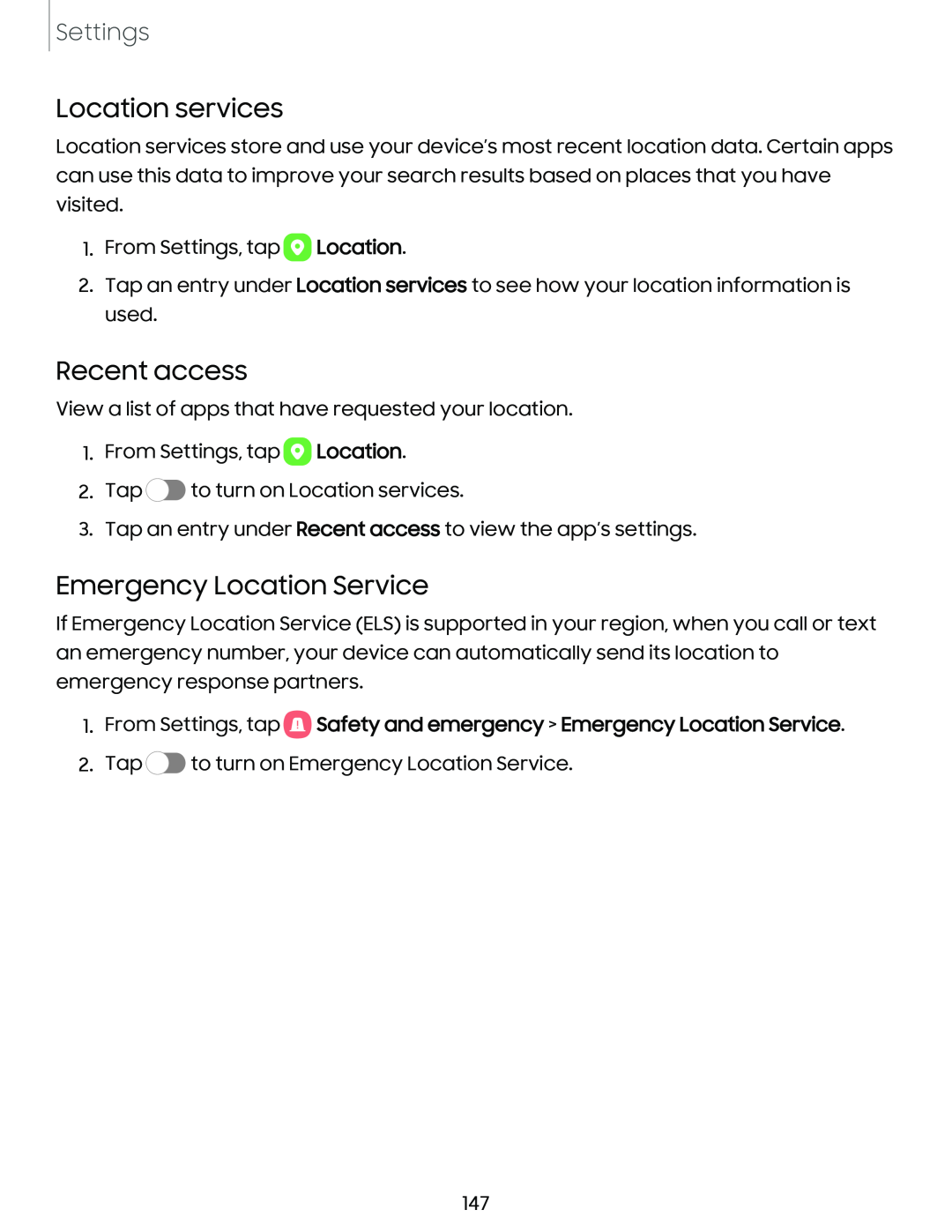 Emergency Location Service Galaxy S10 AT&T