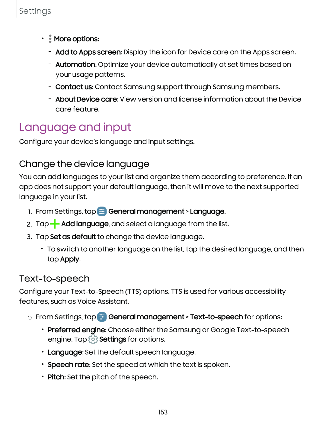 Change the device language Galaxy S10 AT&T