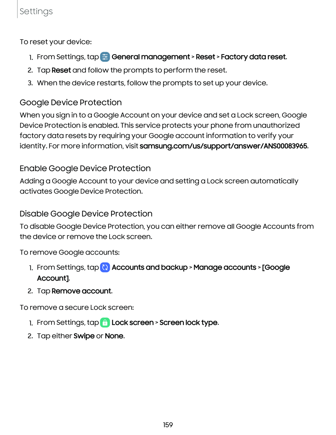 Enable Google Device Protection Galaxy S10 AT&T