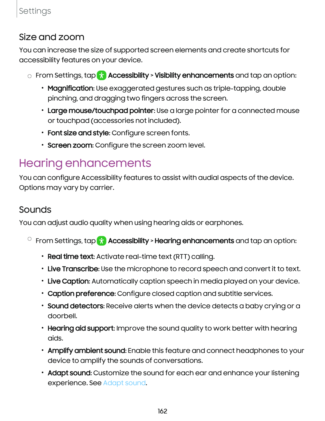 Hearing enhancements Galaxy S10 AT&T