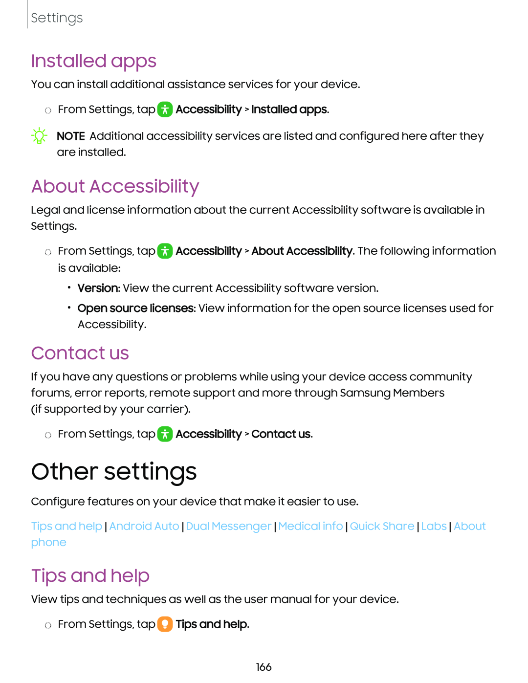 About Accessibility Galaxy S10 AT&T