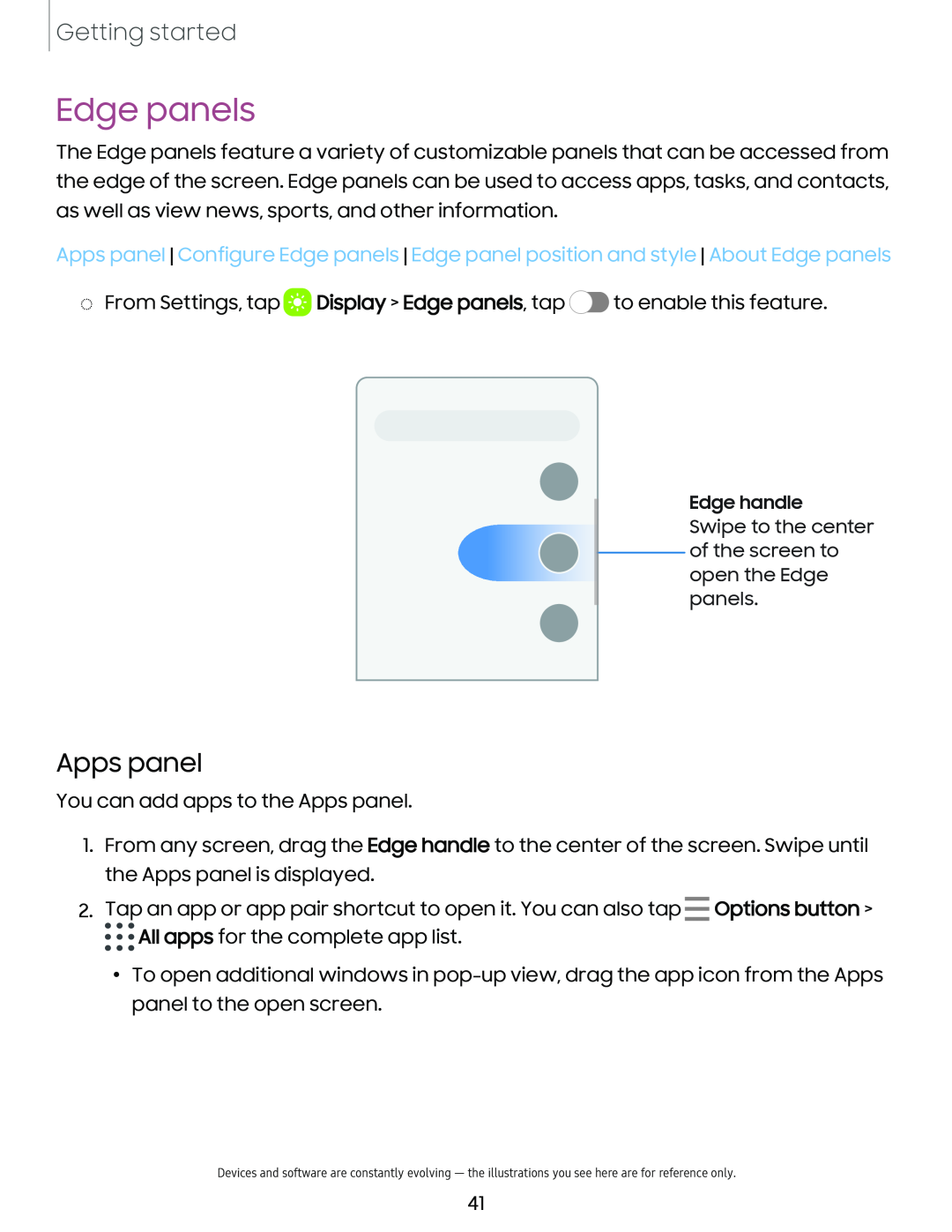 Edge panels Galaxy S10 AT&T