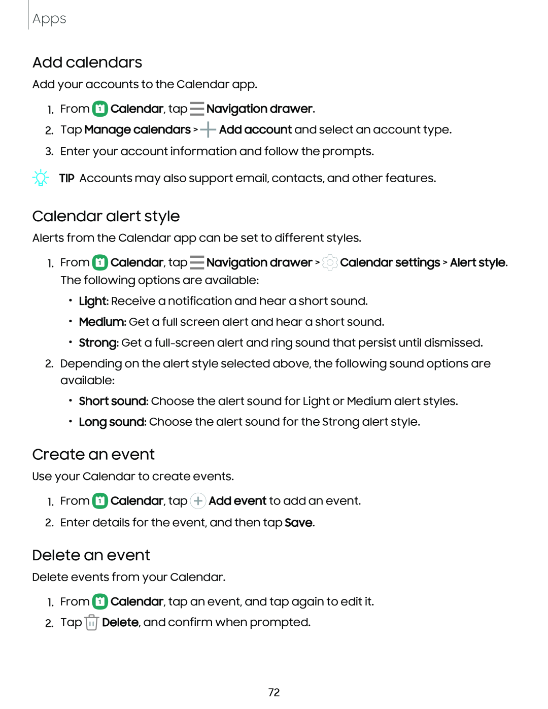 Delete an event Galaxy S10 AT&T