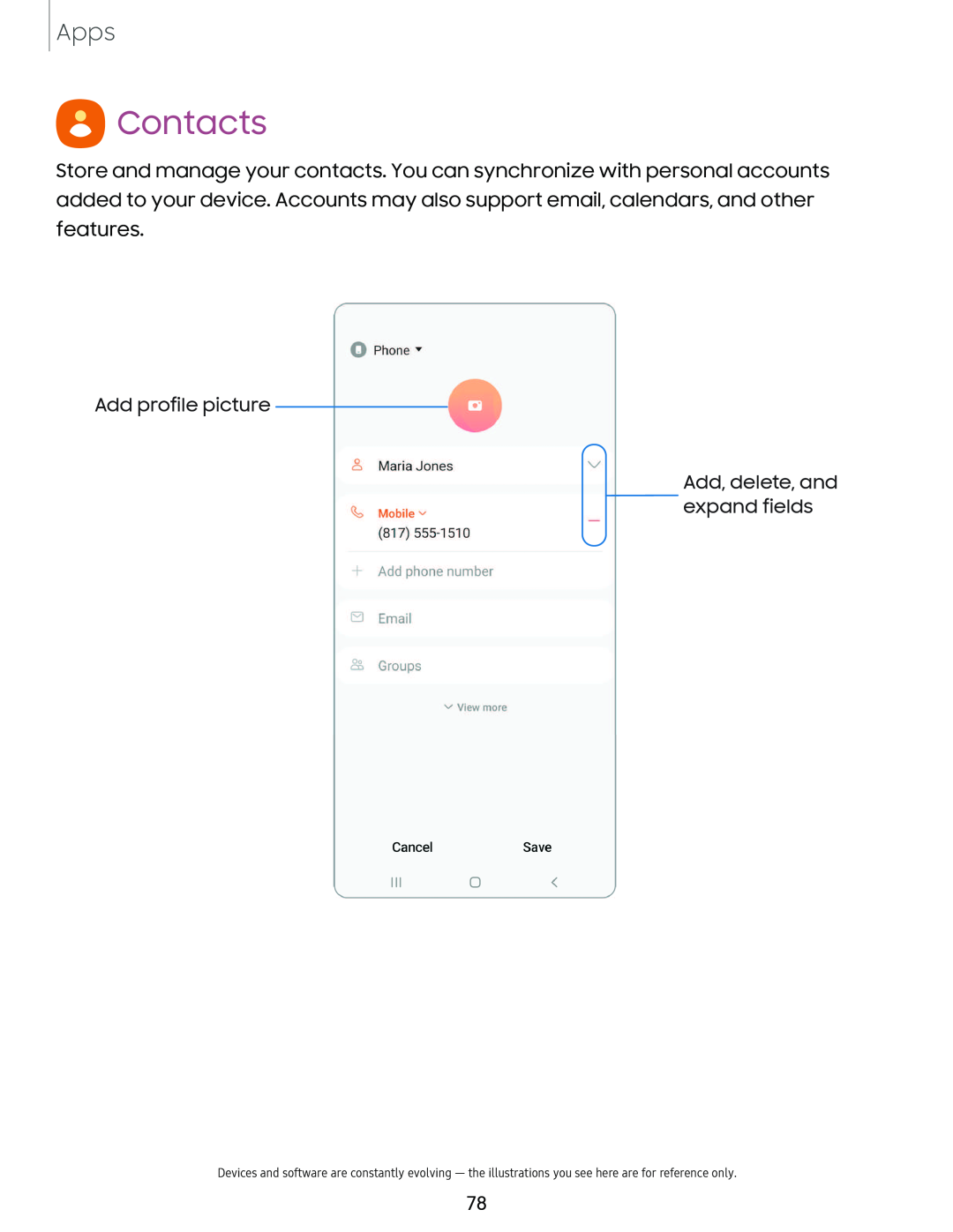 e Contacts Galaxy S10 AT&T