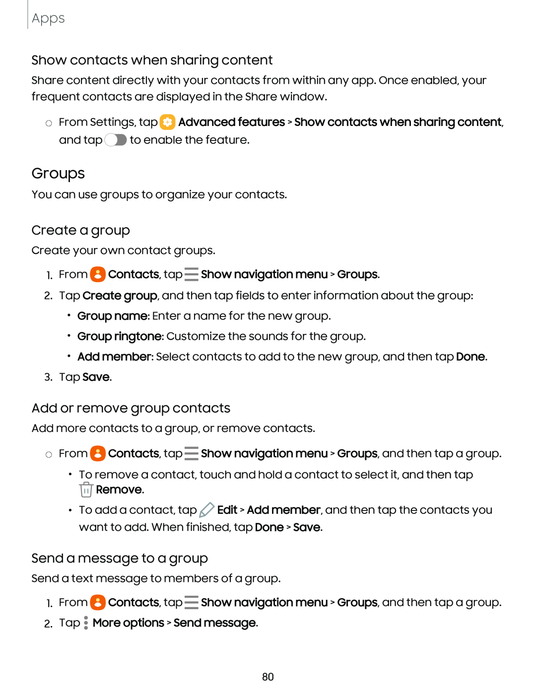 Add or remove group contacts Galaxy S10 AT&T