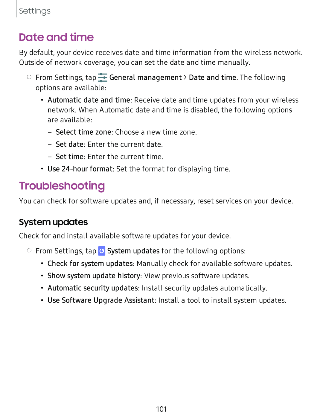 Date and time Galaxy Tab A 10.5 Verizon