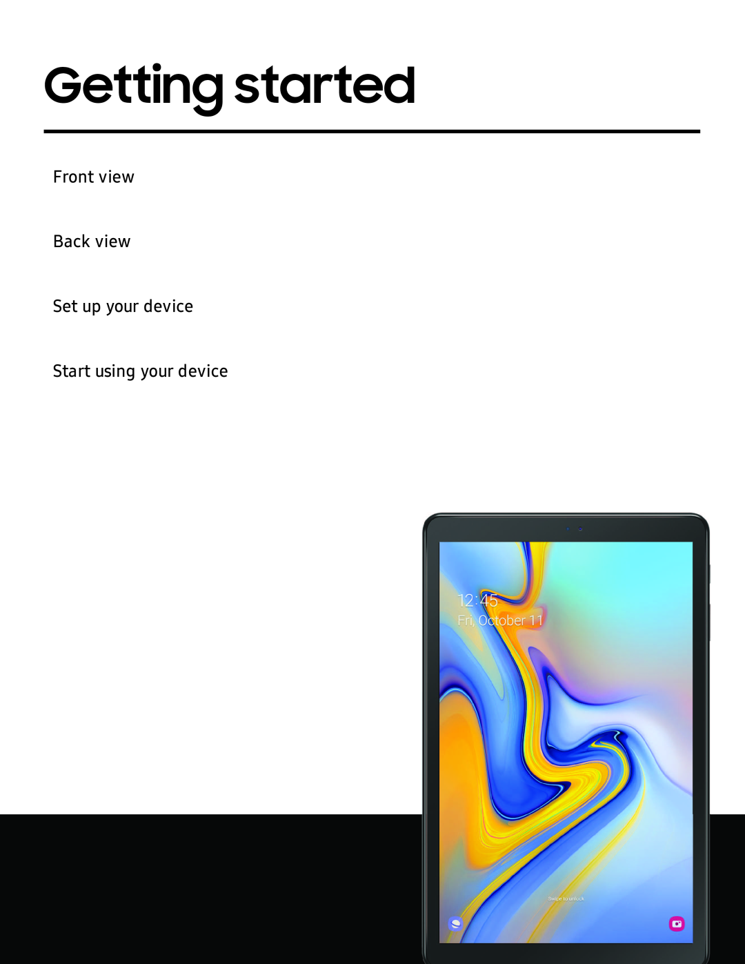 Getting started Galaxy Tab A 10.5 Verizon