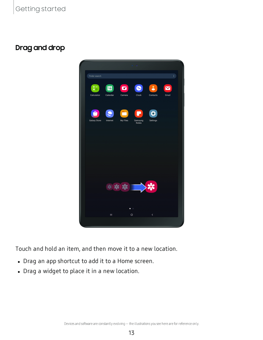 Drag and drop Galaxy Tab A 10.5 Verizon