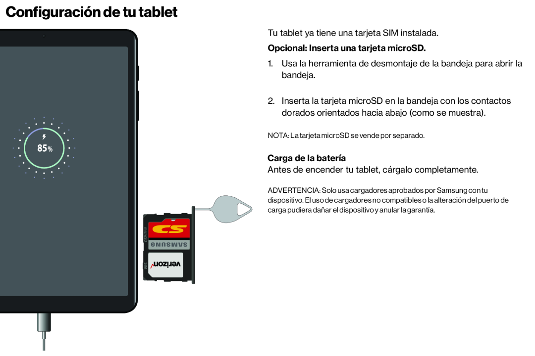 Configuración de tu tablet Galaxy Tab A 10.5 Verizon