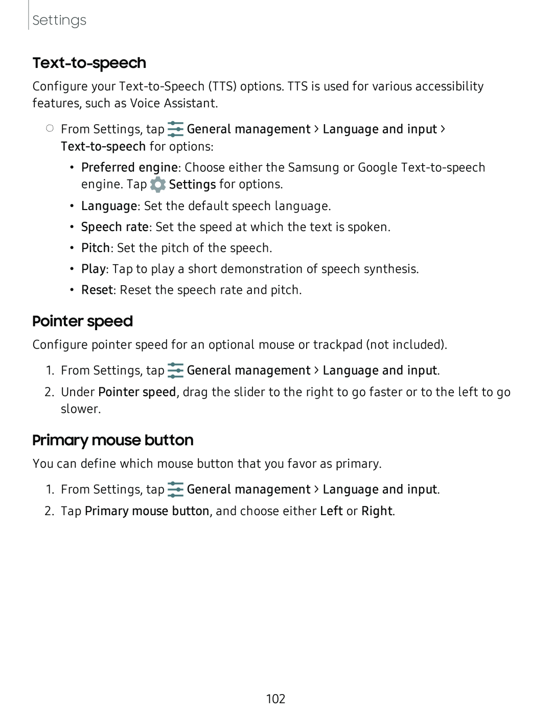 Text-to-speech Pointer speed