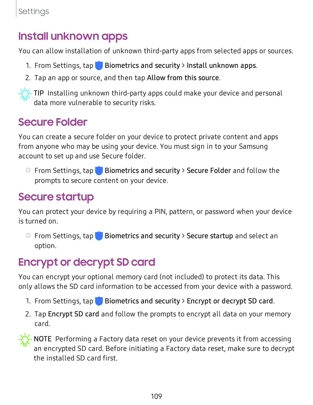 Encrypt or decrypt SD card Galaxy Tab A 10.5 Sprint